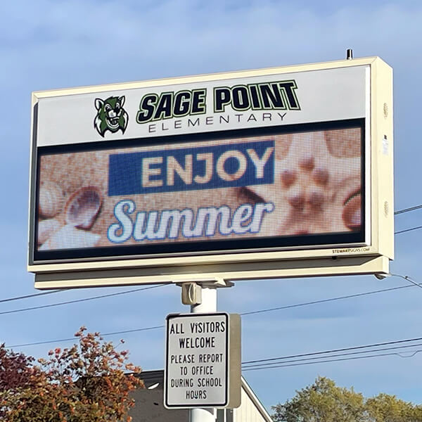 School Sign for Sage Point Elementary School