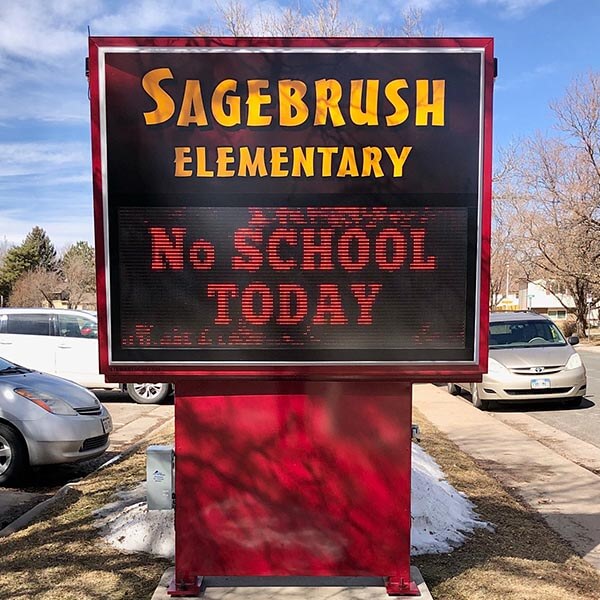 School Sign for Sagebrush Elementary