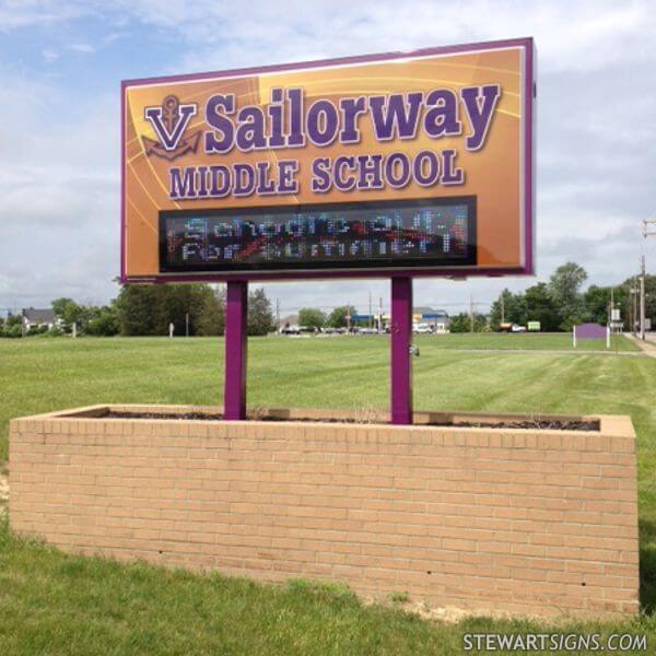 School Sign for Sailorway Middle School