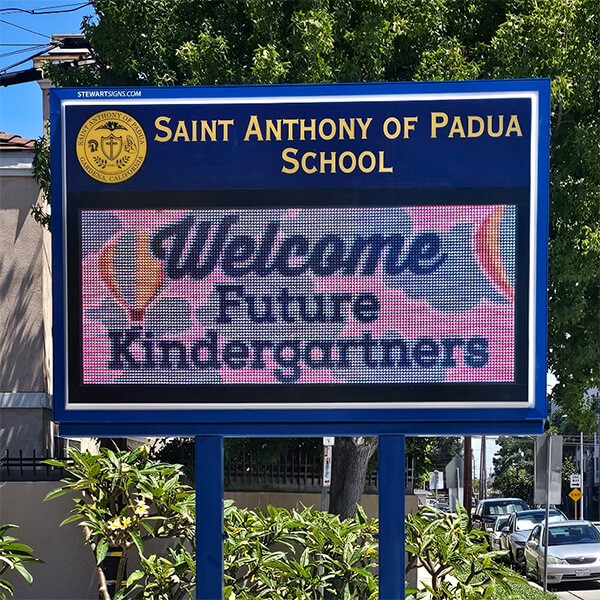 School Sign for Saint Anthony of Padua Catholic School