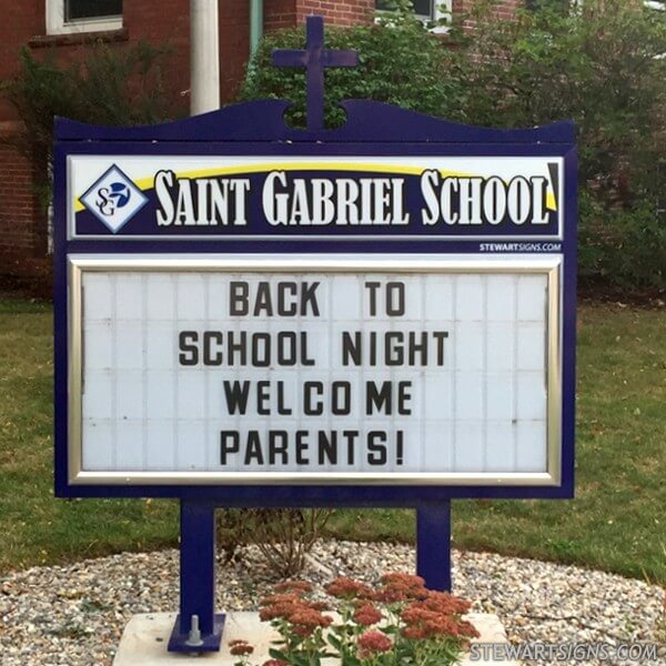 School Sign for Saint Gabriel School