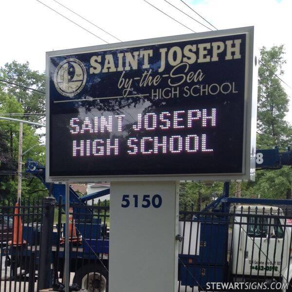 School Sign for Saint Joseph By the Sea High School