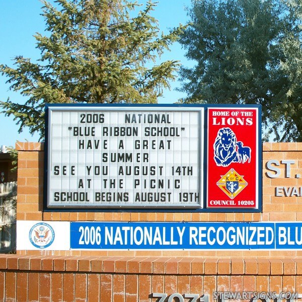 School Sign for Saint Thomas More Catholic School