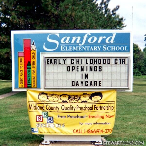 School Sign for Sanford Elementary School