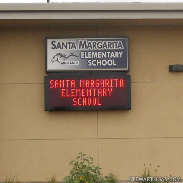 School Sign for Santa Margarita Elementary School