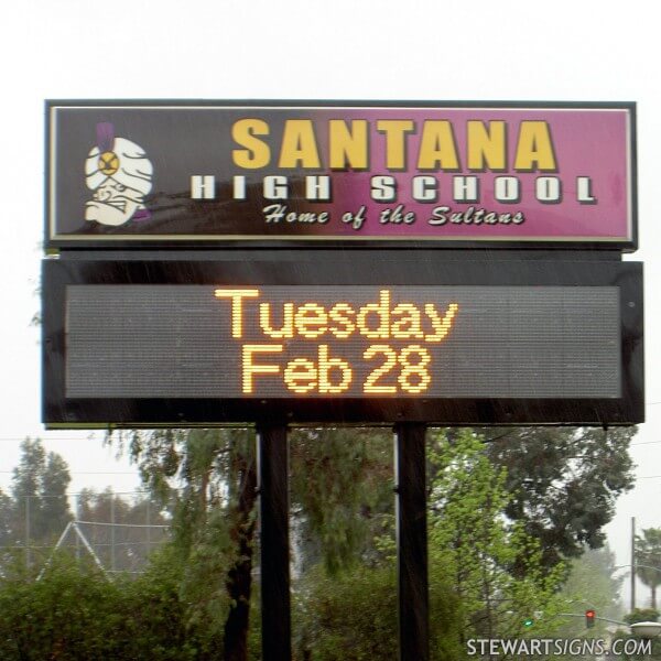 School Sign for Santana High School