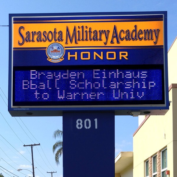School Sign for Sarasota Military Academy