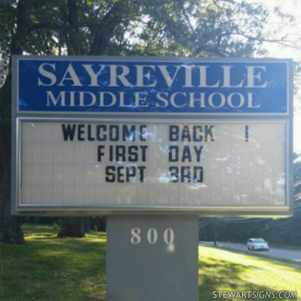 School Sign for Sayreville Middle School