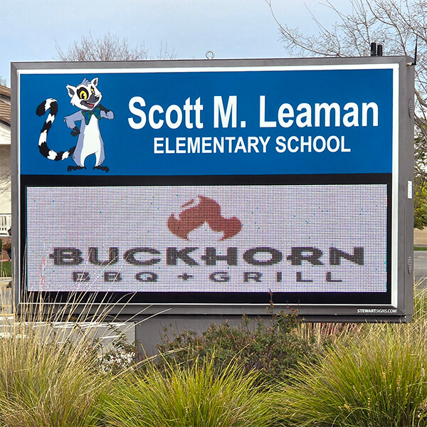 School Sign for Scott M. Leaman Elementary School