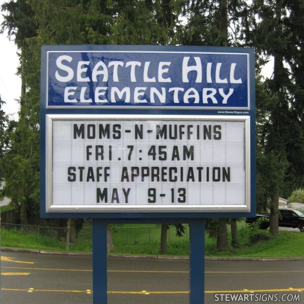 School Sign for Seattle Hill Elementary School