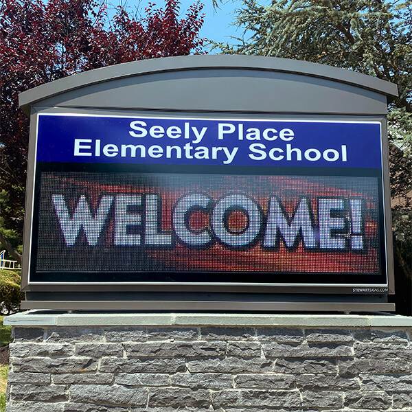 School Sign for Seely Place Elementary School