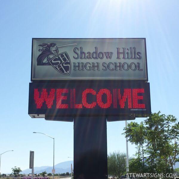School Sign for Shadow Hills High School