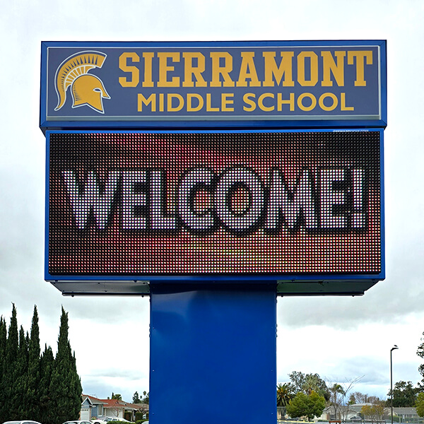School Sign for Sierramont Middle School
