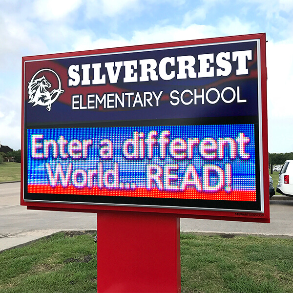 School Sign for Silvercrest Elementary School