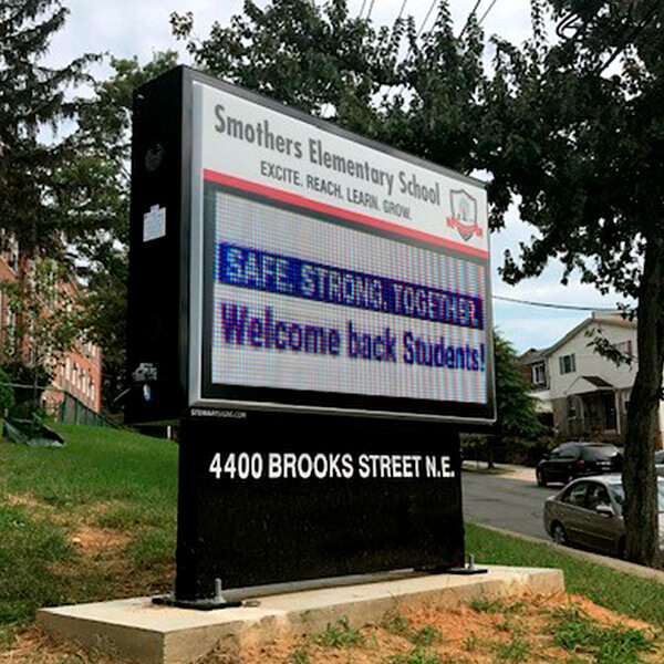 School Sign for Smothers Elementary School