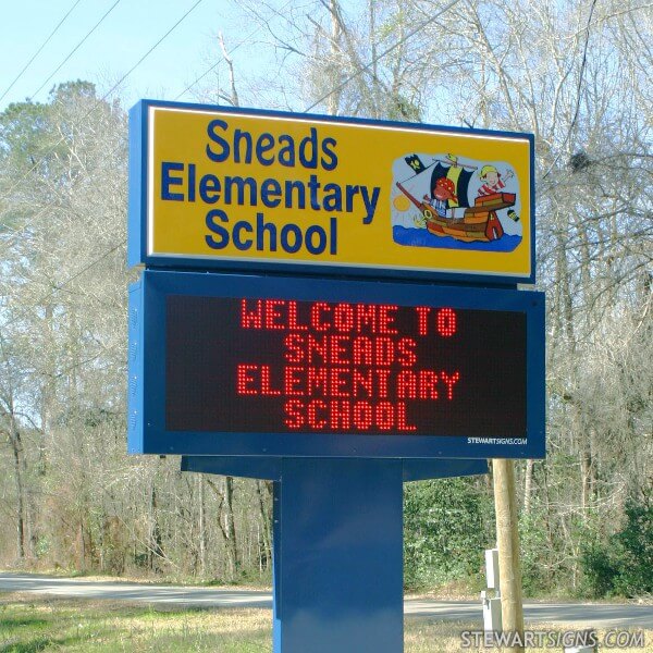 School Sign for Sneads Elementary School
