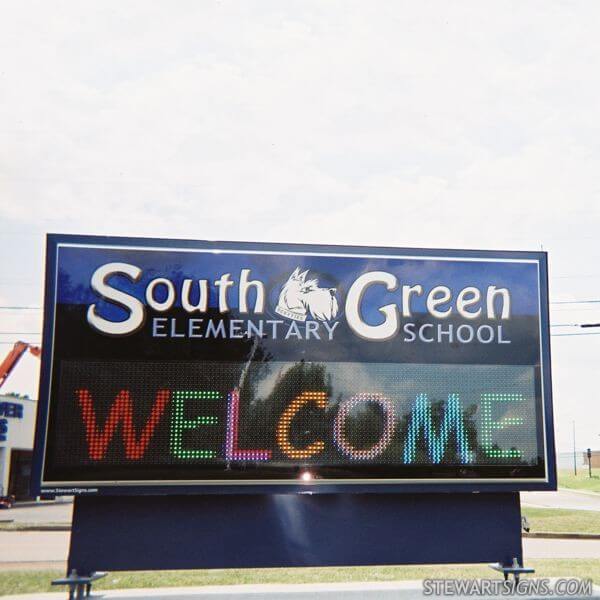 School Sign for South Green Elementary School