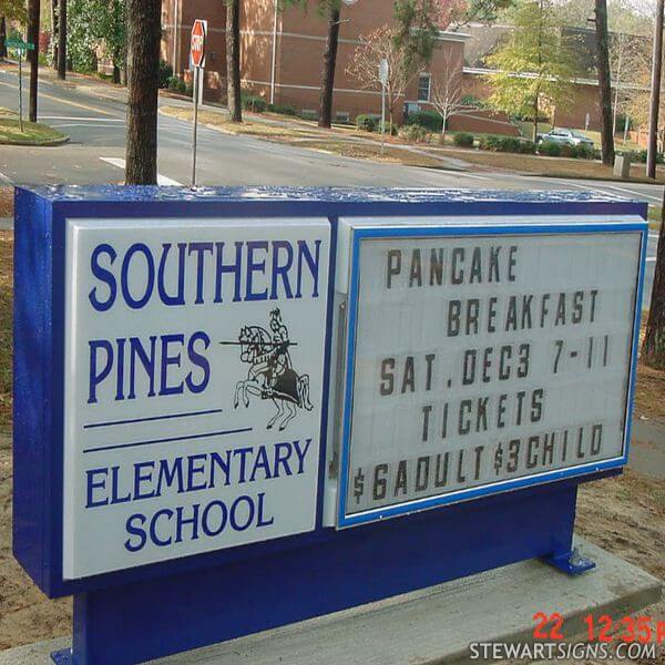 School Sign for Southern Pines Elementary School