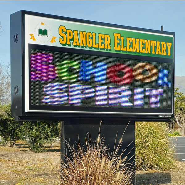 School Sign for Spangler Elementary School