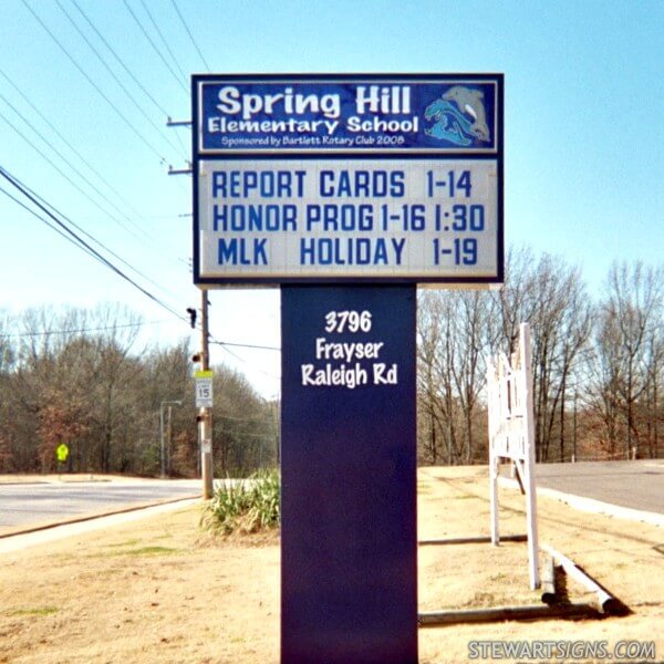 School Sign for Spring Hill Elementary School