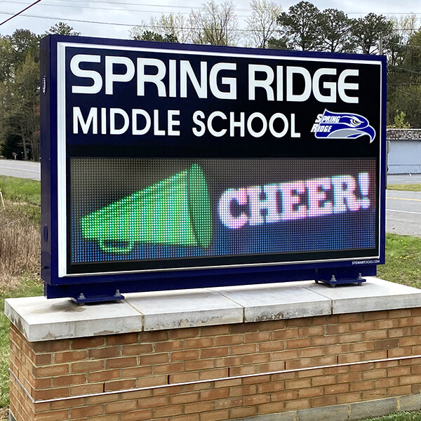 School Sign for Spring Ridge Middle School