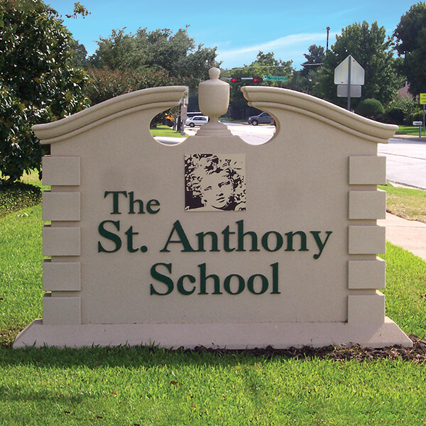 School Sign for The Saint Anthony School