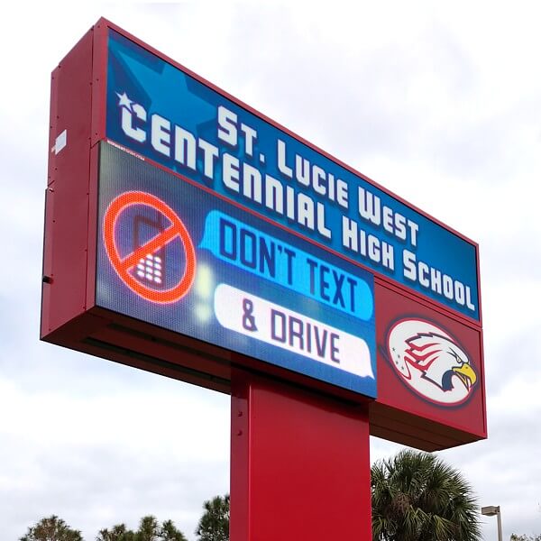 School Sign for St Lucie West Centennial High School