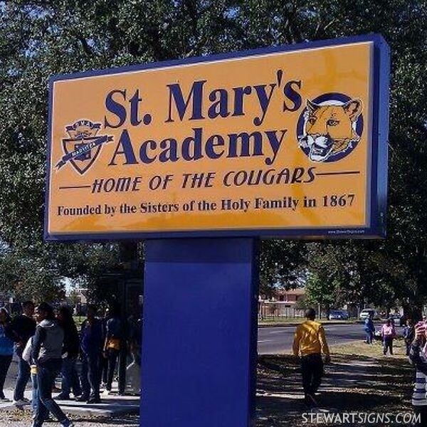 School Sign for St. Mary's Academy