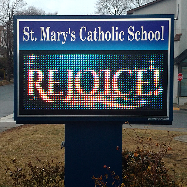 School Sign for St. Mary's Catholic School