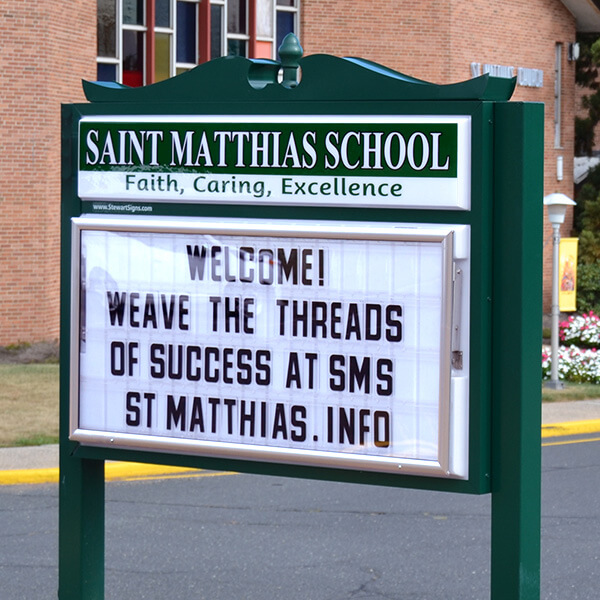 School Sign for St Matthias School