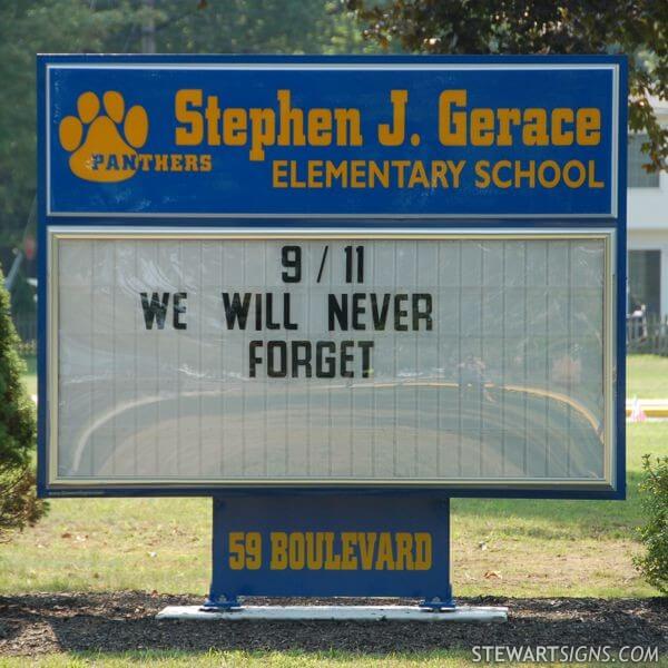 School Sign for Stephen J Gerace Elementary School