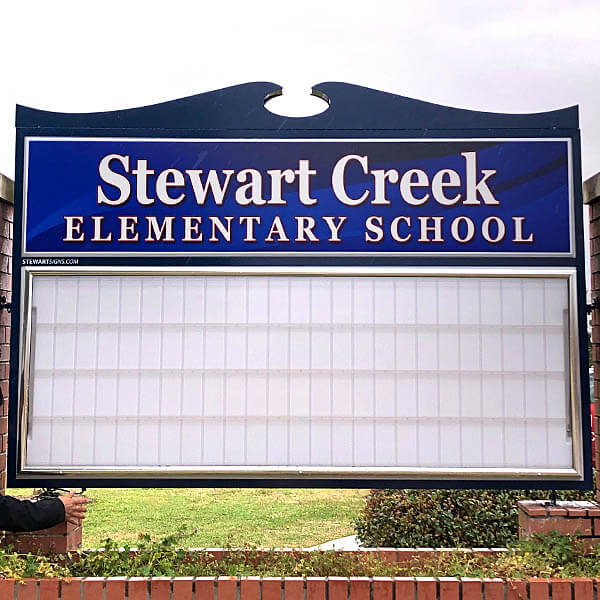 School Sign for Stewart Creek Elementary School
