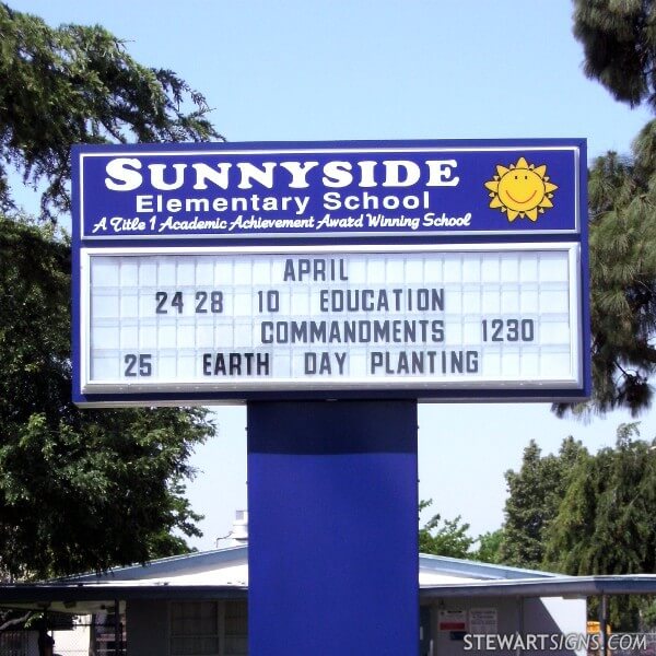 School Sign for Sunnyside Elementary School