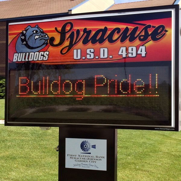 School Sign for Syracuse Jr Sr High School