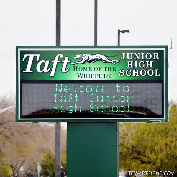 School Sign for Taft Junior High School