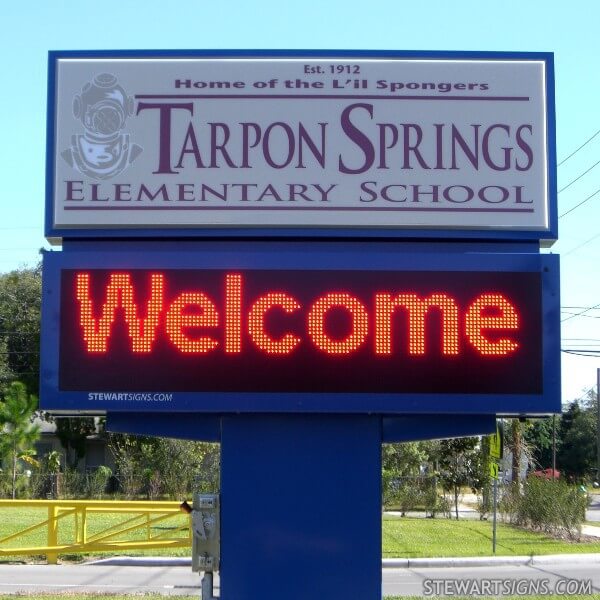School Sign for Tarpon Elementary School
