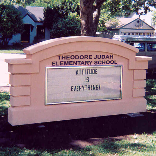 School Sign for Theodore Judah Elementary School