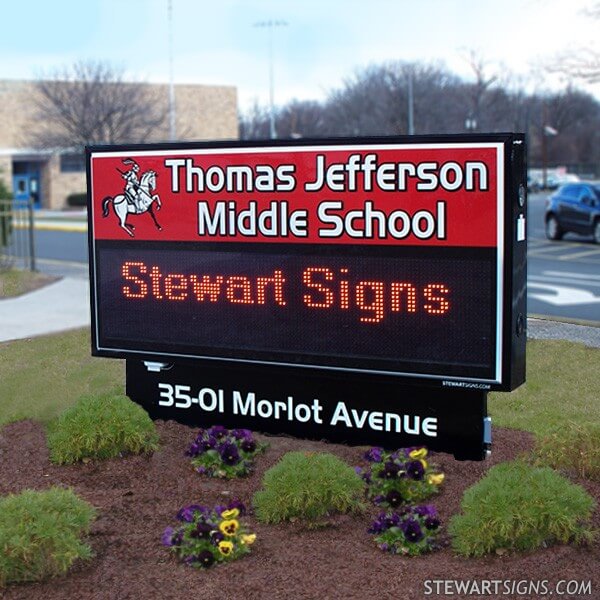 School Sign For Thomas Jefferson Middle School Fair Lawn NJ