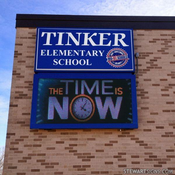 School Sign for Tinker Elementary School