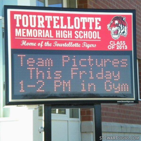 School Sign for Tourtellotte Memorial High School