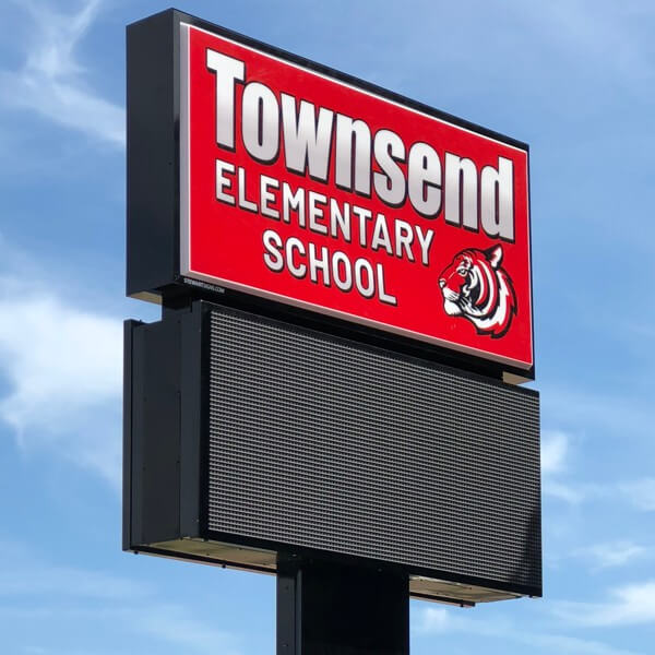 School Sign for Townsend Elementary School