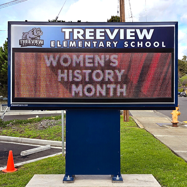 School Sign for Treeview Elementary School