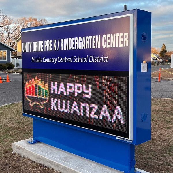 School Sign for Unity Drive Pre K and Kindergarten Center