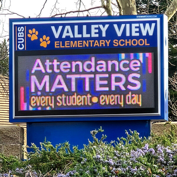 School Sign for Valley View Elementary School