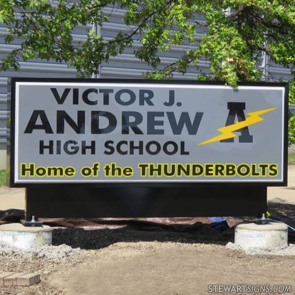 School Sign for Victor J Andrew High School