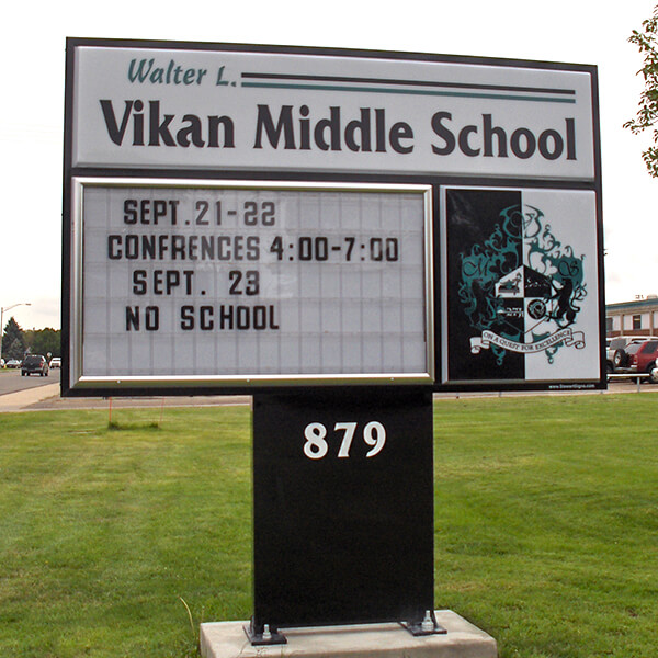 School Sign for Vikan Middle School