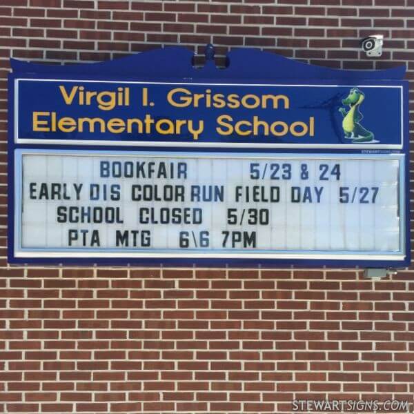 School Sign for Virgil Grissom Elementary School
