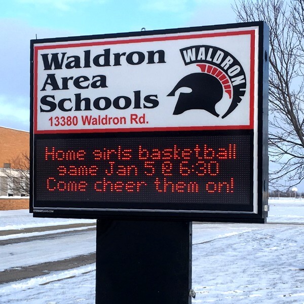 School Sign for Waldron Area Schools