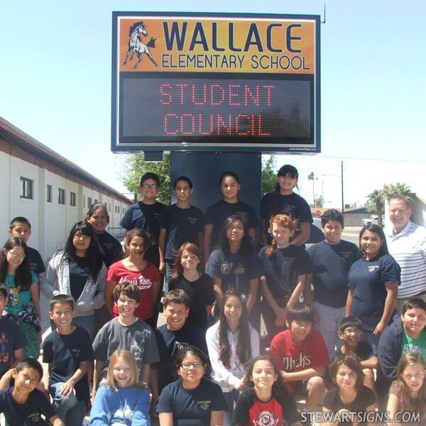 School Sign for Wallace Elementary School - Parker, AZ