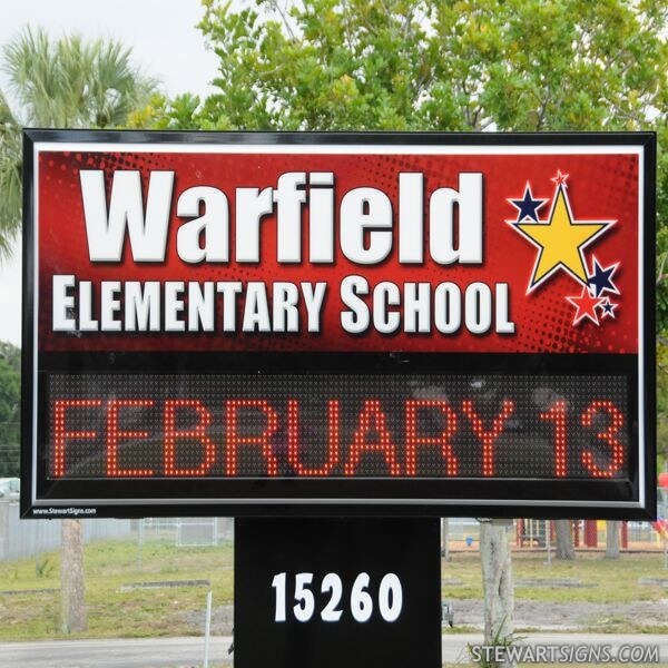 School Sign for Warfield Elementary School